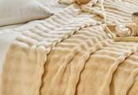 Couverture en fourrure de lapin pour chambre à coucher matelassée fausse fourrure King Queen Twin Portable portable chauffant jetable hiver automne