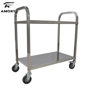 120 किलोग्राम क्षमता 201 स्टेनलेस स्टील प्लेटफॉर्म फूड ट्रॉली होटल रसोई रसोई कैंटीन ST120R-T2-D - Product Image 4