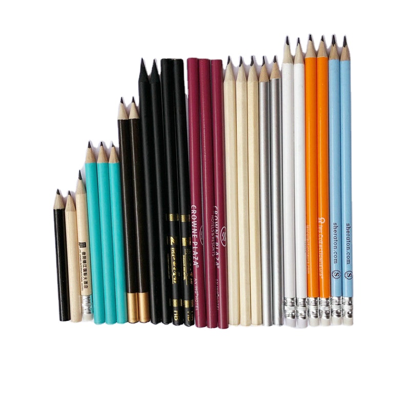 Пользовательский логотип, персонализированные подарки, черный графит, Круглый треугольник, шестиугольник, треугольник, HB, деревянный карандаш, стандартный карандаш с ластиком