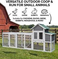 Grand poulailler multifonctionnel écologique pour l'extérieur, design spacieux, en bois durable, résistant aux intempéries, toutes saisons