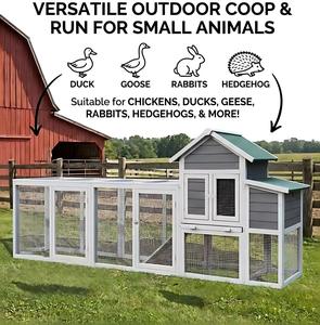 Large Chicken Coop with <strong>Run</strong> Outdoor Hen House Spacious Design Durable Wood Weather Resistant <strong>for</strong> Backyard Farming - Product Image 4