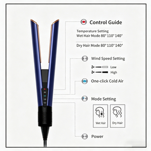 <span class=keywords><strong>Plancha</strong></span> de <span class=keywords><strong>Pelo</strong></span> Eléctrica 3 en 1 de Titanio, Motor BLDC de 36 mm, 1300 W, Calentamiento Rápido, Rango de Temperatura de 90-160 °C - Product Image 4