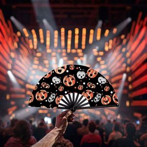 Abanico Plegable Grande de Plástico y Tela con Diseño Tallado, Esencial para Festivales de Música, Decoración Elegante, Accesorio EDM para Fiestas, Abanico de Clic - Product Image 3