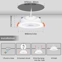 Spot encastré de plafond LED 6W de haute qualité, orientable, rond, à montage en surface, lot de 6 pour éclairage intérieur