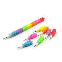 Fancy Đầy Màu Sắc Stacker Swap 8 Màu Phần Xây Dựng Khối Không Mài Bút Chì Đa Chức Năng Bullet Pencil Cho Trẻ Em