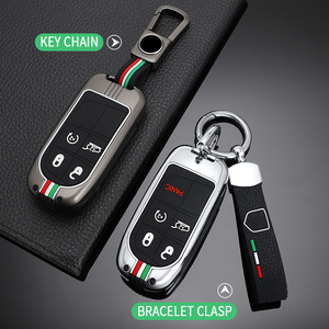 Étui de protection pour clé de voiture en métal pour Dodge Ram 1500 Journey Charger Dart Challenger Grand Cherokee Renegade <span class=keywords><strong>Fiat</strong></span> Chrysler 300C <span class=keywords><strong>Porte</strong></span>-clés - Product Image 3