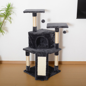 Moderner großer mehr schicht iger Holznest baum Integrierter Katzen kletter rahmen Sisal bett Perfektes Spielzeug für große kleine Katzen Verpackter Karton - Product Image 1
