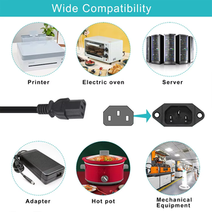 UK 3pin to 90 Degree Left Angled C13 <b>Kettle</b> <b>Lead</b> BS 3pin Mains to IEC Power Cord for Computer/TV Black 250V 15A 6Ft - Product Image 5