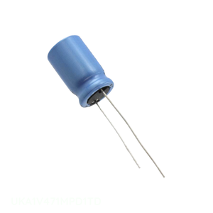 ตัวเก็บประจุแบบมีรูผ่านทางรัศมี470 uF 20% 35V ตัวเก็บประจุแบบ UKA1V471MPD1TD ของแท้470 uF - Product Image 1