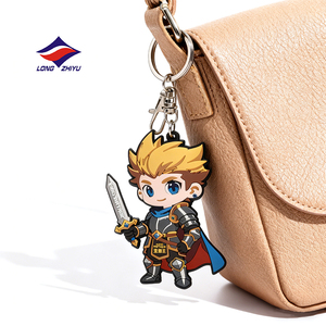 龙之宇20年定制成型聚氯乙烯钥匙扣制造商印刷软聚氯乙烯钥匙扣钥匙圈2D平板公司身份钥匙标签 - Product Image 3