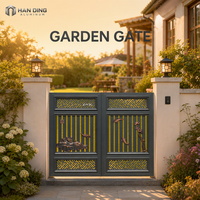 Portail de jardin en aluminium de sécurité anti-escalade avec pointe en forme de lance, revêtement poudré noir, durable, résistant aux UV, écologique, personnalisable, pour villa