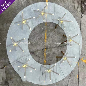 Popular Product Reception Stainless Steel Black <b>Gold</b> <b>Round</b> Glass <b>Table</b> Wedding for Event Party Display - Product Image 3