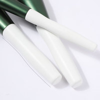 Ensemble de 12 pinceaux de maquillage portables blancs et verts, synthétiques, végétaliens, de haute qualité, pour le visage, vente en gros, étiquette privée, personnalisable