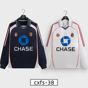 Jersey Deportivo Casual Personalizado de Estilo Americano, con Cuello en V, Raglán, Bloques de Color y Manga Larga, para Fanáticos, para Comercio Transfronterizo - Product Image 1