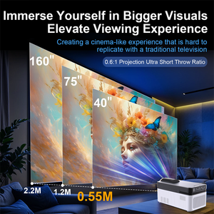 Projecteur à ultra courte focale Velec HY450 8K 1080P avec mise au point électronique automatique, assistant vocal, projecteur de cinéma maison portable - Product Image 3