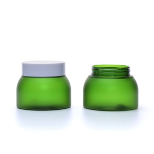 Envase Redondo Esmerilado de Doble Pared Personalizado, Frasco de Plástico PET Verde de 50g 100g con Tapa para Cosméticos, Cuidado de la Piel y Crema Facial - Product Image 1