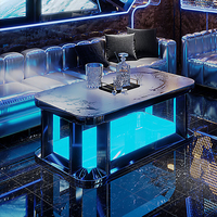 Comptoir de bar en acier moderne personnalisé avec design imperméable pour discothèques, hôtels, supermarchés et événements