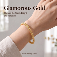 Bracelet pour femme en acier inoxydable plaqué or 18 carats, hypoallergénique, inaltérable, gravé, accessoire de bijouterie de luxe et tendance
