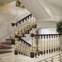 Balustrades d'escalier en aluminium MEIXI, design moderne et luxueux, résistantes à la rouille, installation au sol pour l'intérieur des villas