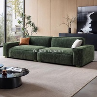 Canapé en tissu chenille inclinable trois places, design cube, avec doubles accoudoirs, idéal pour les petits salons – Vente directe usine