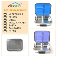 Boîte à lunch bento en acier inoxydable 304 anti-fuite personnalisée Aohea, conteneur portable pour aliments et collations avec couvercle