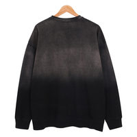 Sweat-shirt col rond 400 g/m² épais, teinture unie, coupe classique pour homme, style streetwear, effet vintage délavé, automne, logo personnalisé OEM