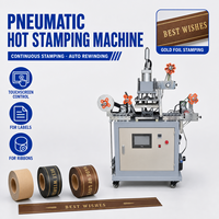 Machine de marquage à chaud pneumatique automatique pour ruban satiné et étiquettes autocollantes avec enroulement continu