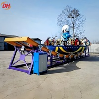 Manège de parc d'attractions Liangzi Action Patent Moon Flying Car Disc O, 380V, 7*13m, en fibre de verre, 12 places