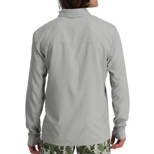 Polo impermeable extra grande 100% poliéster de alto rendimiento con cuello tipo pez y botones, camisa de pesca de manga larga. - Product Image 2