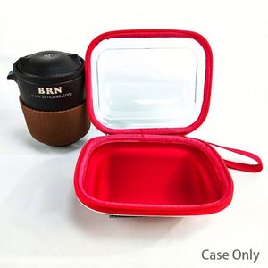 New Style Luxury Travel Tea Cups <b>Case</b> Transparent Red <b>Hard</b> <b>Shell</b> EVA Waterproof Coffee and Tea Sets Box - Product Image 2