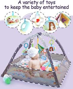 <span class=keywords><strong>Palestrina</strong></span> per Neonati con 5 Giocattoli Sospesi e 18 Palline Oceaniche, Base in Cotone, Tappetino da Gioco per Bambini 0-24 Mesi - Product Image 2