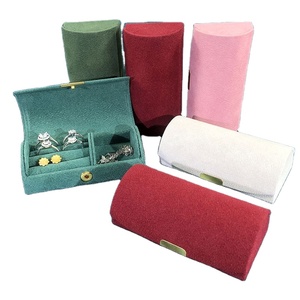 Custom Logo Jewelry <b>Box</b> Travel Velvet Ring <b>Necklace</b> Custom <b>Jewellery</b> Gift Packaging Storage Jewelry Boxes - Product Image 1