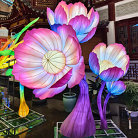 Lanterne futuriste faite à la main 2025, lanternes géantes en soie d'intérieur/extérieur, personnalisées, décoratives pour le Nouvel An chinois, parc d'attractions