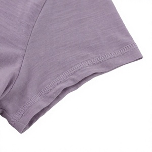 Women's Solid <b>Purple</b> Crew Neck Short Sleeve T Shirt Casual Knitted Summer <b>Top</b> Women's Fashion streetwear tshirt - Product Image 4
