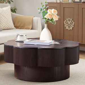 Convertible <b>Oval</b> <b>Coffee</b> <b>Table</b> with Storage Solid Wood Veneered Modern Design Decorative Eco-Friendly for Living Room & Bedroom - Product Image 4