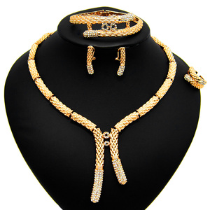 Zhuerrui Set di gioielli africani di <span class=keywords><strong>alta</strong></span> qualità Set di gioielli placcati in oro italiano Fashion Lady Dubai Style Set di gioielli HD20072014 - Product Image 2