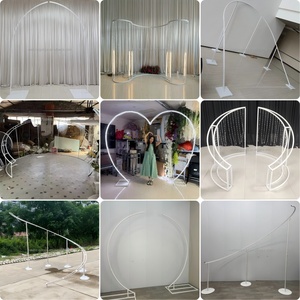 LEDA Events Party Decor High Quality White Round Iron Metal <b>Backdrop</b> <b>Stand</b> for Wedding - Product Image 5