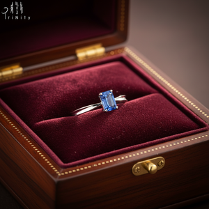 Anillo de Zafiro de Alta Calidad al por Mayor, Serie de Joyería para Damas, Diamantes Naturales Reales, Anillo de Oro Blanco Sólido de 18K para Regalo de Mujer - Product Image 5