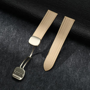 Nouveau bracelet de montre en cuir pleine fleur à motif grain de blé pour <span class=keywords><strong>Huawei</strong></span> – Bracelet de remplacement sportif et respirant en cuir - Product Image 1