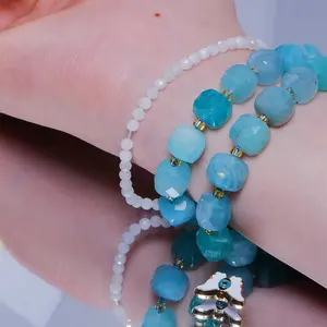 Kabbalah Natural Gemstone Bead Bracelet Healing Crystal Adjustable Heart Faceted Beads Bracelet