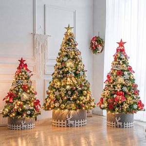Árbol de Navidad de Pino con Luces LED, Luces Brillantes Pequeñas, Material de PVC/PE, Base de Mesa para Decoración Navideña de Caravanas, 3 Pies, Luz Cálida - Product Image 3