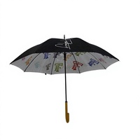 Parapluie de luxe personnalisé à double couche coupe-vent, grand parapluie imperméable à double couche, avec poignée en bois courbée, parapluie droit
