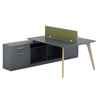 Poste de travail de bureau individuel moderne en bois avec cloison de séparation pour employé, ensemble de mobilier de direction de luxe