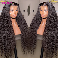 Wig Rambut Manusia Asli India 13x6 Tanpa Lem, Model Deep Curly Burma, Wig Full HD Lace Front, Rambut Virgin Brasil Alami
