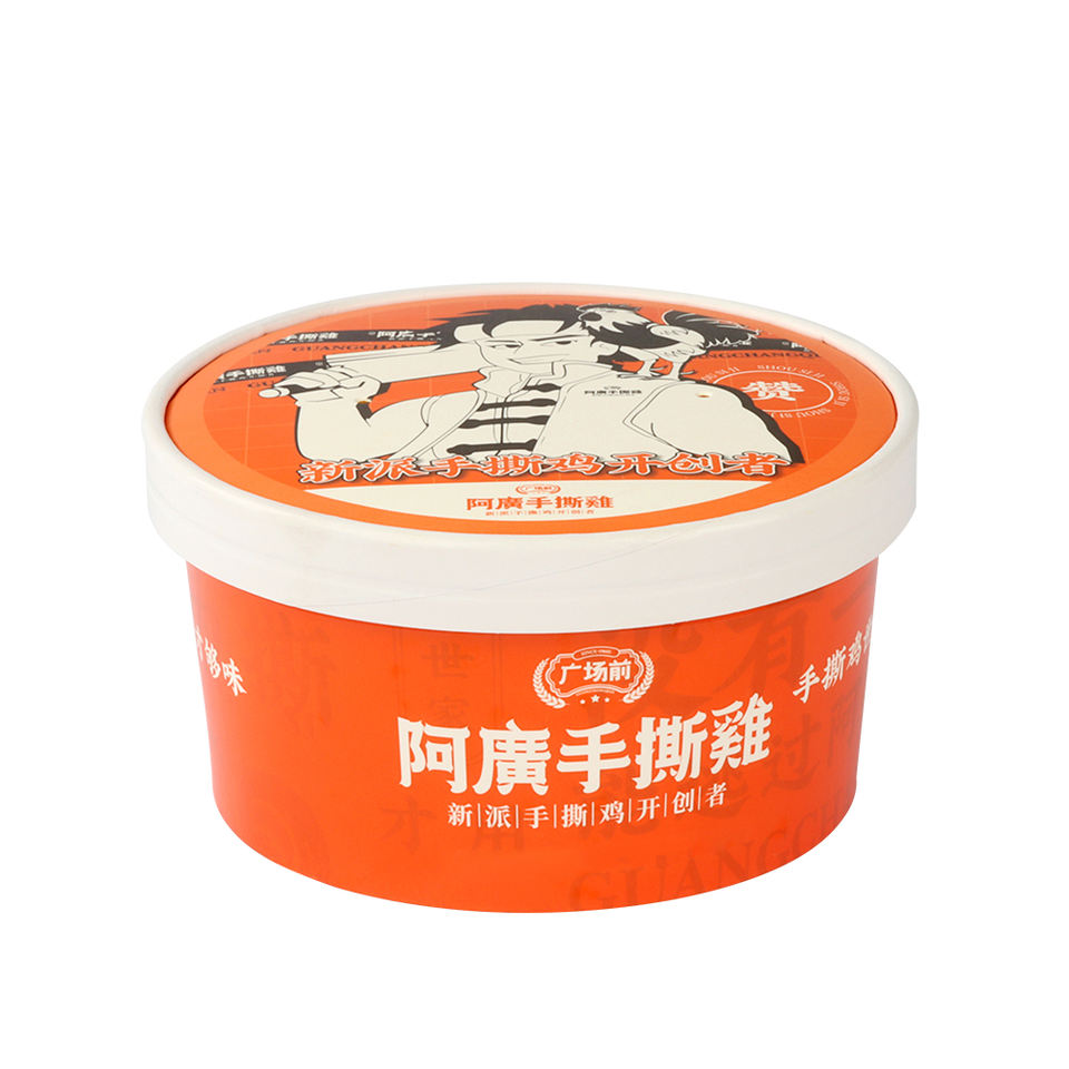 Food Grade Take Away Bowl With Lids Packing Food Single Wall Fast Food Salad Bowls With Custom Logo