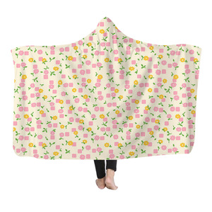 Stampa a sublimazione personalizzata in velluto di cristallo per dormire coperte indossabili Dropshipping <span class=keywords><strong>mantello</strong></span> con cappuccio coperta per adulto - Product Image 2