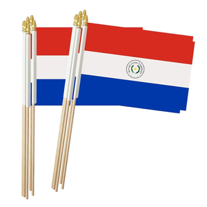 Paquete de 12 Banderas de Paraguay de 5x8 Pulgadas, Mini Banderas Paraguayas para Decoración de Fiestas, Banderas Promocionales para el Mundo - Product Image 1