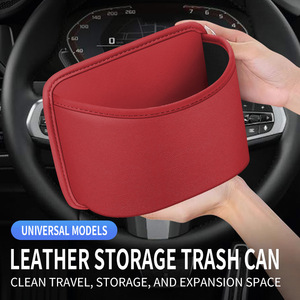 Cubo de Basura para Coche de Cuero, Caja de Almacenamiento para Puerta, Plegable, para Colgar en el Respaldo del Asiento, Accesorios Interiores para el <span class=keywords><strong>Maletero</strong></span> - Product Image 5