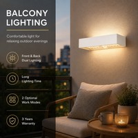 Lampe murale solaire LED personnalisée avec logo OEM, 6W 900LM 6000K, lumière du jour, mode intelligent pour hôtel, allée, entrée de garage