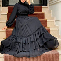 Vestido Musulmán Largo de Gasa Amarillo Estilo Marroquí, Nuevo, al por Mayor, OEM, para Mujer, Ropa Islámica, Ropa Étnica
